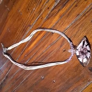 Murano Like Glass Pendant Necklace